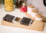 Bamboo In-drawer Knife Block Storage Organizer Holder