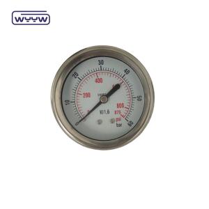 China Axial Glycerine 63mm Compound Pressure Gauge Hydraulic Water Pressure Meter Tester Back Mount wholesale
