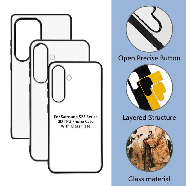 Customizable 2D TPU Glass Sublimation Blank Phone Case Protector For Galaxy S25 Mobile Phone Cover