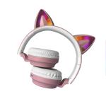 Flash Light Cute Cat Ears Wireless Bluetooth Headphones Kid Girls Stereo Headset