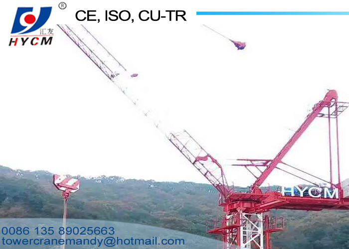 Mast Crane QTD125-5020 Model 10tons Load Luffing Jib Tower Crane 50m Height for Sale
