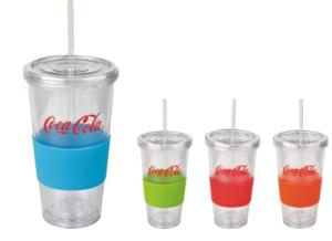 China Cheap travel coffee mug with silicon sleeve wholesale