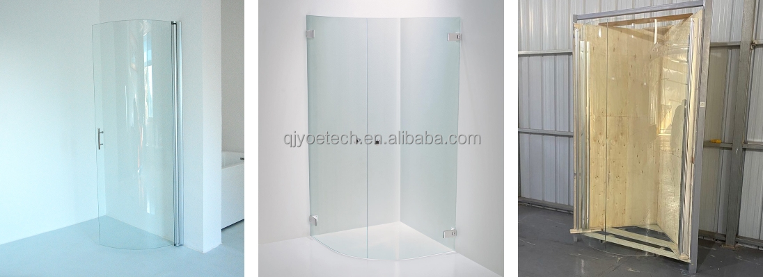 EN12150/CE/SGCC/Australian Certificate 6-12mm Single Curved Bent Tempered Shower Door Glass