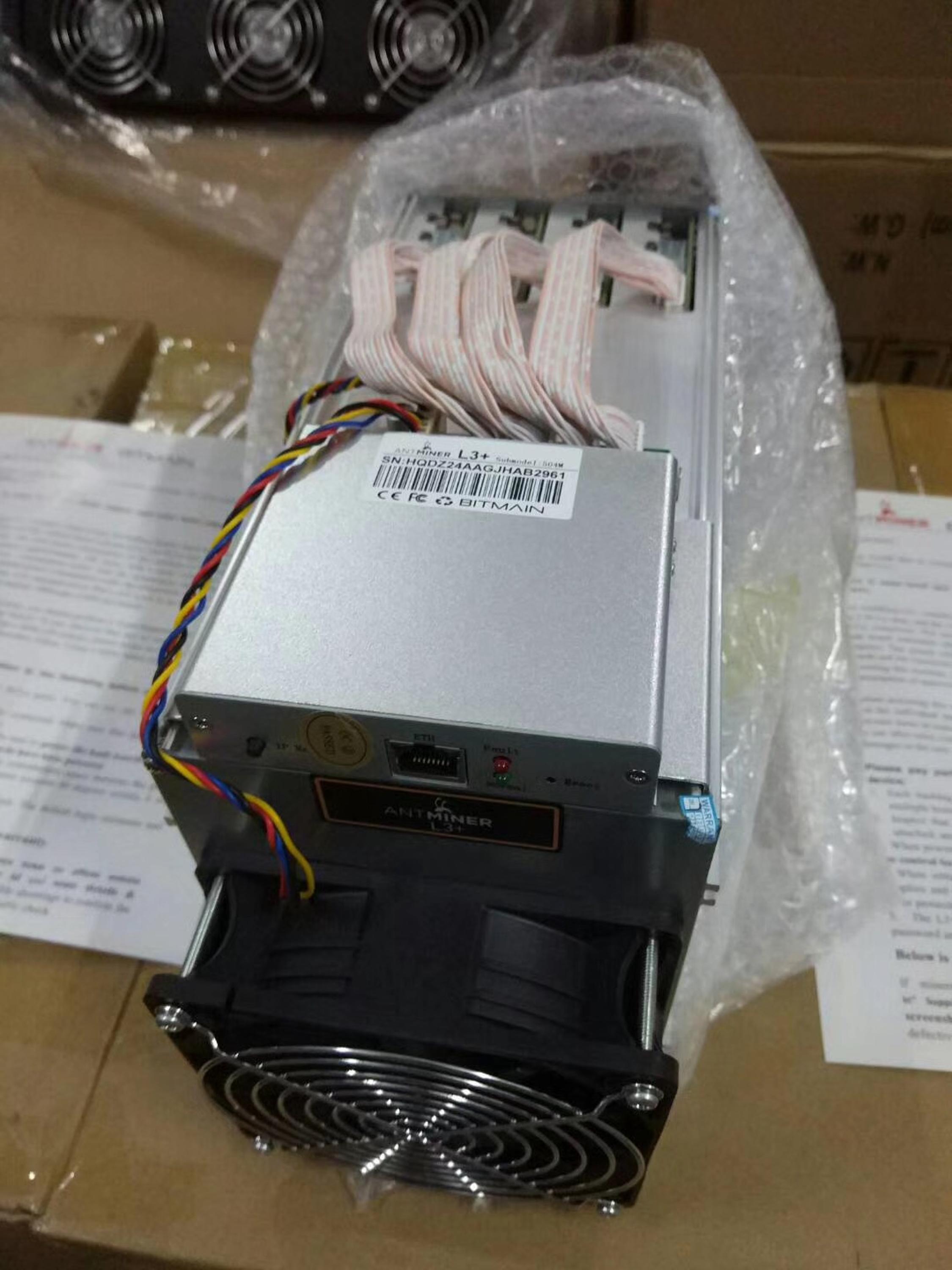 Asic Bitmain Antminer L3+ Litecoin LTC Miner 504MH/S DVI Output Interface