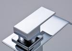 Waterfall Spout Bathroom Vanity Faucets , Bathroom Basin Mixer Counter Mounted