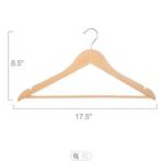 Wardrobe Heavy Duty Wooden Coat Hangers , 17.5in Large Wooden Coat Hangers