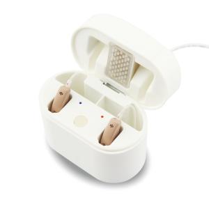 China BTE Mini Rechargeable Hearing Aids Dual Microphone Beige White wholesale