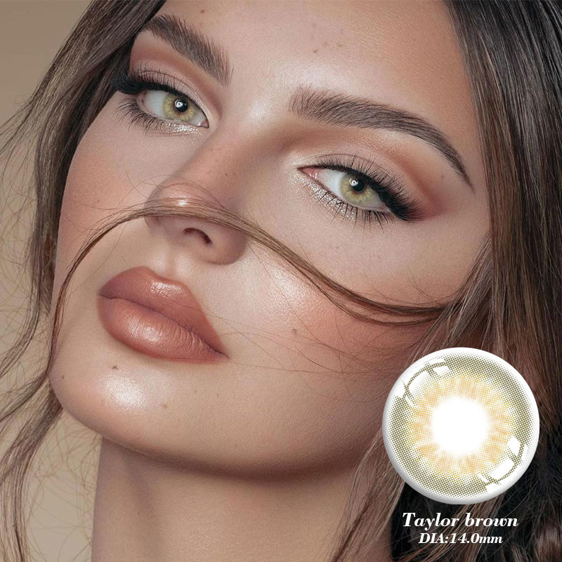 Prescription Circle 14mm Contact Lens Taylor Green Grey Brown Purple