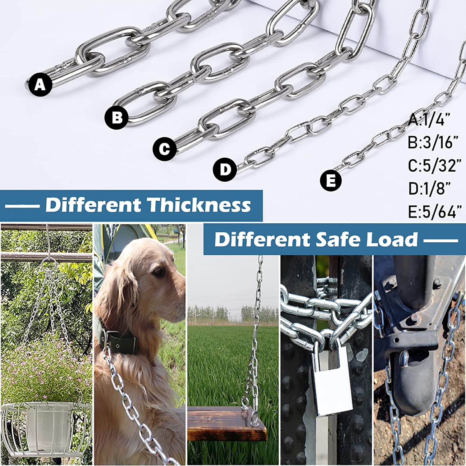 Short Link Chain for SS316 SS304 DIN763 DIN766 OEM Accepted and Standard or Nonstandard