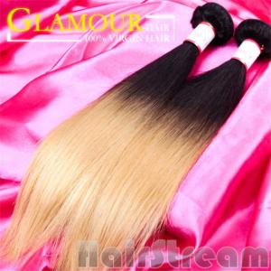 China #1B/613 2 tone color ombre hair weave Eurasian remy straight hair extension wholesale