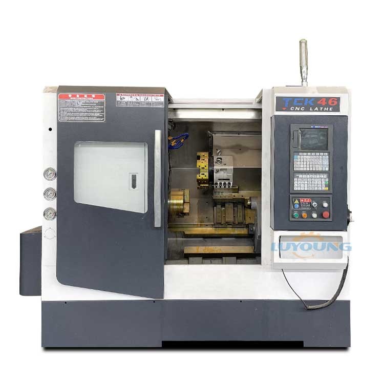 TCK46P Slant Bed Lathe Hydraulic Chuck Servo Turret Lathe Machine 550mm Swing