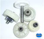 Powder metallurgical gear and nylon helical gear for machine/paper shredder
