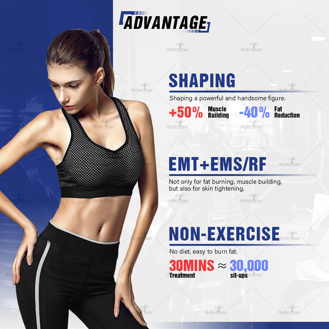 5000W 14 Tesla EMS Body Sculpting 40% Fat Reduction with Air Cooling 4 Handles Work Together
