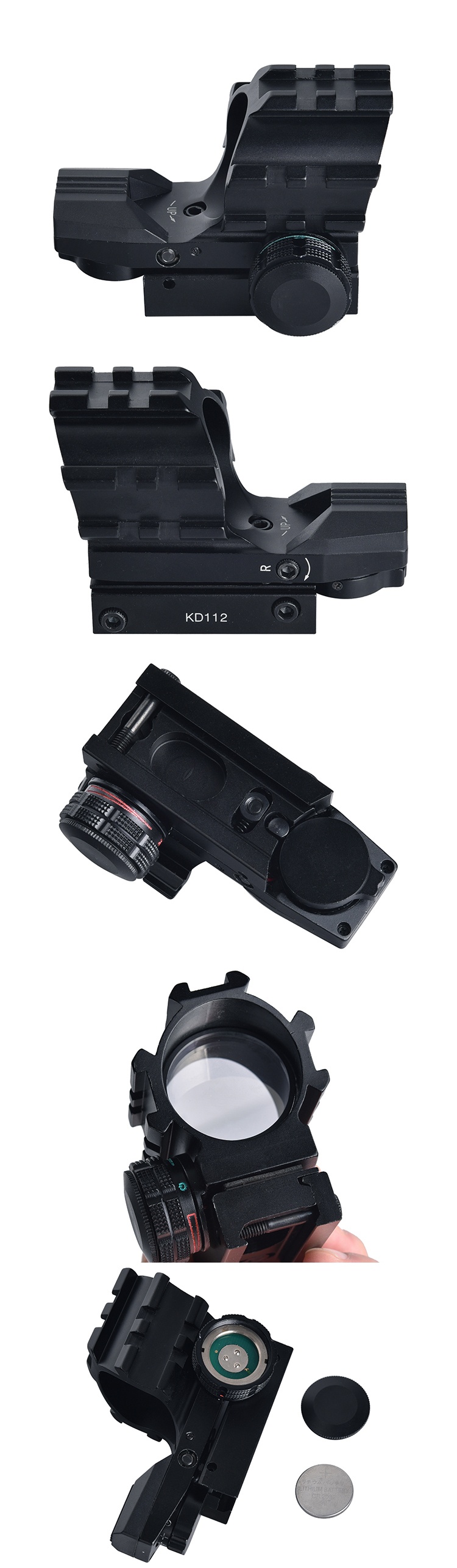 Red Green Dot 1X Magnification Optical Sight Scope with Free Eye Relief mm
