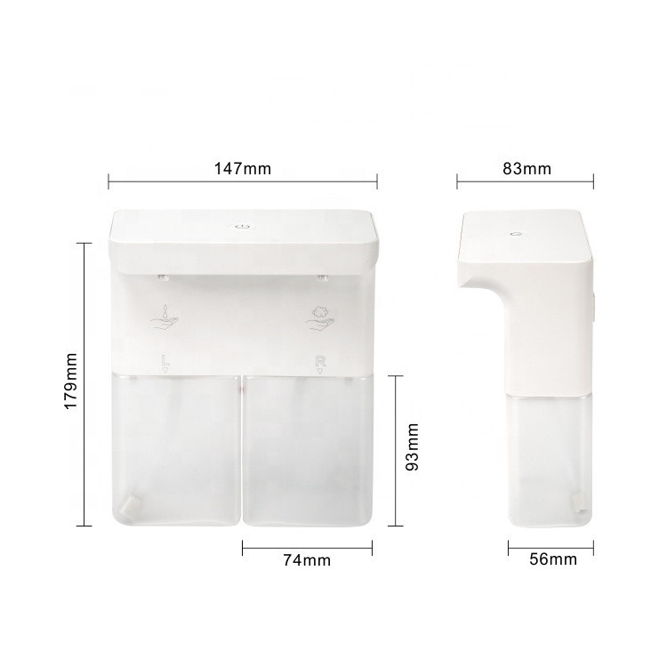 USB Restaurant Hand Soap Dispenser 600ML Polypropylene White Plastic