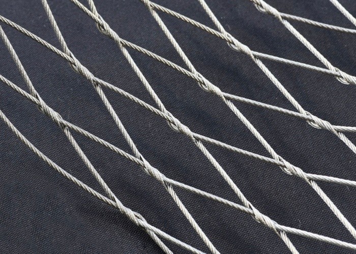 7*7cm Zoo Aviary Netting Knotted Stainless Steel Cable Mesh