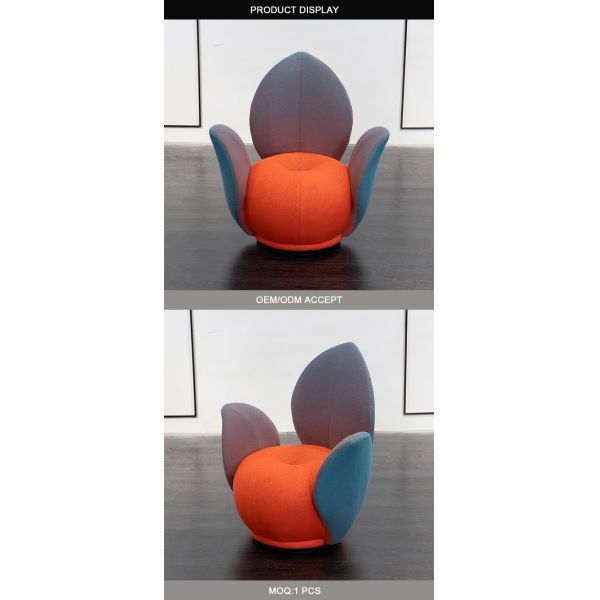 Leisure Chair Modern Accent Design Cashmere Fabric Interior Decoration Living Room Single Lounge Chair Elegant Furniture