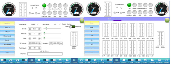 common rail pump test bench interface