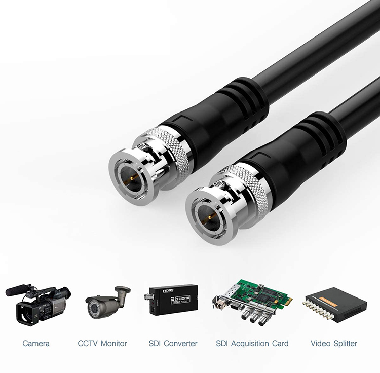 SDI HD Assembly Security CCTV Camera Coaxial Video Power BNC Jack Male Connector BNC Extension Cable