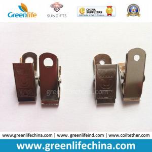 China Metal ID Badge Holder Bulldog Clip W/Safety Pin for Lanyard wholesale