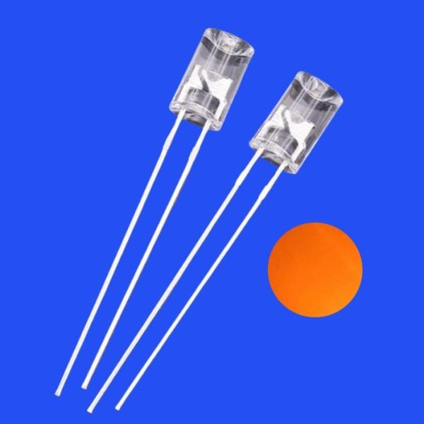 5mm 2Hz 1/6 Duty Cycle 12V Clear Orange Color 600nm 1200mcd 90deg Resistor