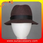 T8981177 Sun Accessory customized fashion winner 100% wool felt fedora hats,