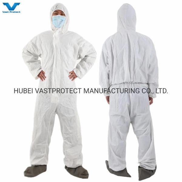 Industrial Safety PPE 50GSM Nonwoven Disposable Microporous Coveralls with Grey