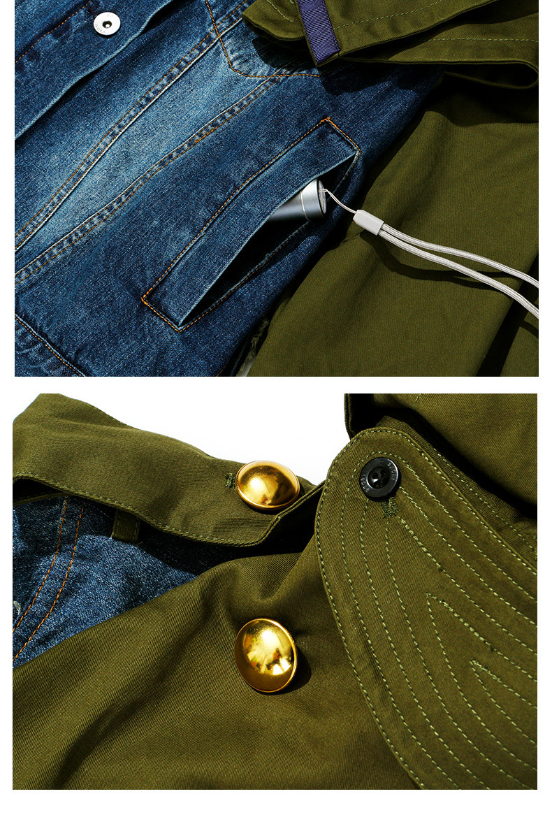 QUICK DRY Winter Use Women's Fashion Jacket High Street Contrast Women's Quilted Denim Jackets