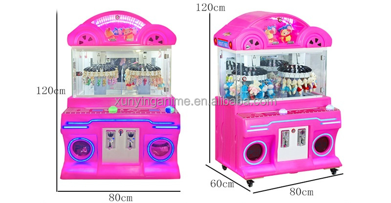 Customized 110V/220V Coin Operated Mini Claw Machine 2 Players Lucky Planet Clip Prize Machine