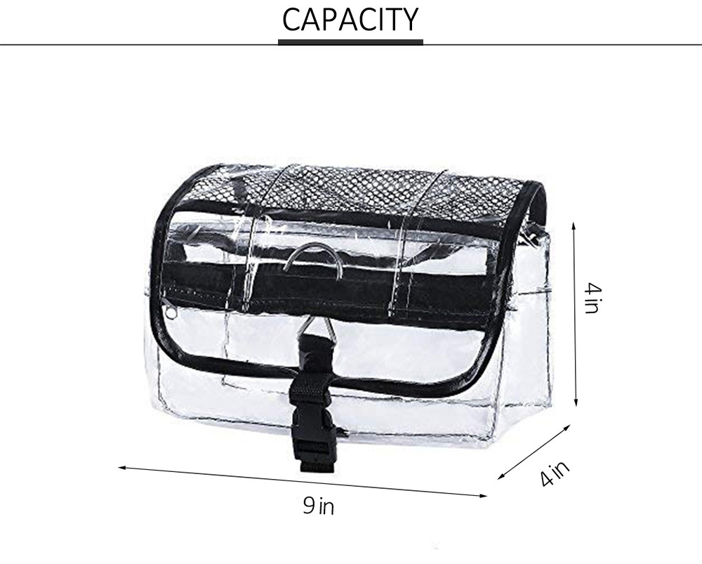 3 Zipper Compartments Clear PVC Travel Cosmetic Bags