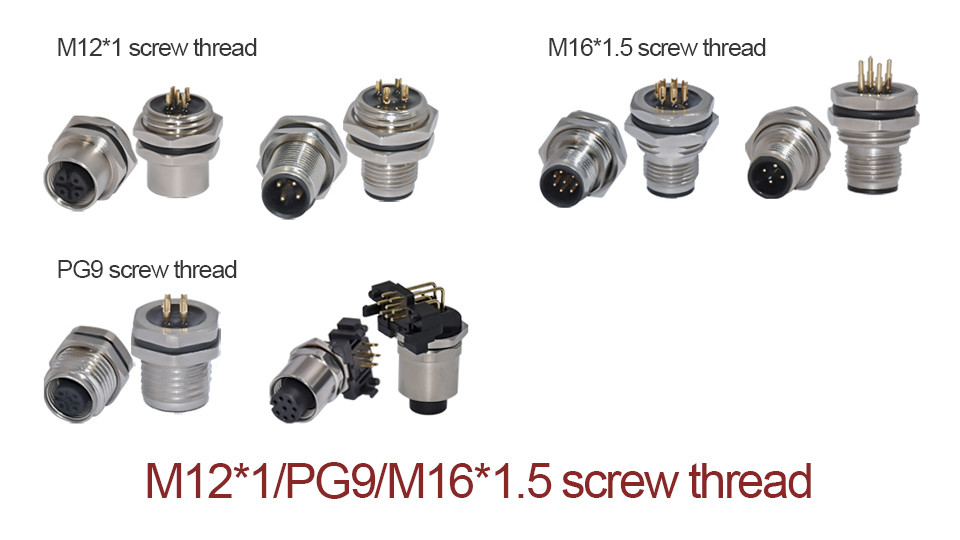 M12 Panel Mount 3 4 Pin Male Female Rear Front Lock Wire Socket M12 Jack Connector
