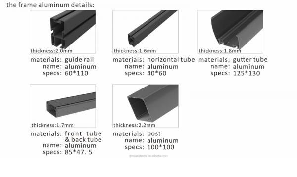 Outdoor Pergola Awning Kits Garden Sunshade PVC Waterproof Motorized Pergola Awning