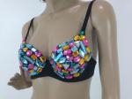 Sexy Colorful Night Club Wear Spandex Beaded Bra Tops With Decorative Rhinestone
