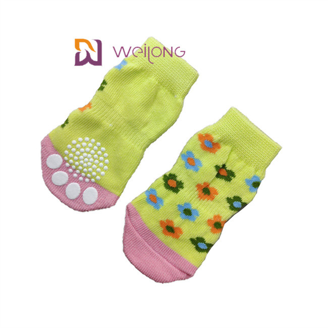 Pet Anti Slip Knit Dog Socks&Cat Socks with Rubber Reinforcement Paw Protector