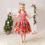 Children'S Dress Clothing Girls Fancy Christmas Dress Snowflake Printed Dresses