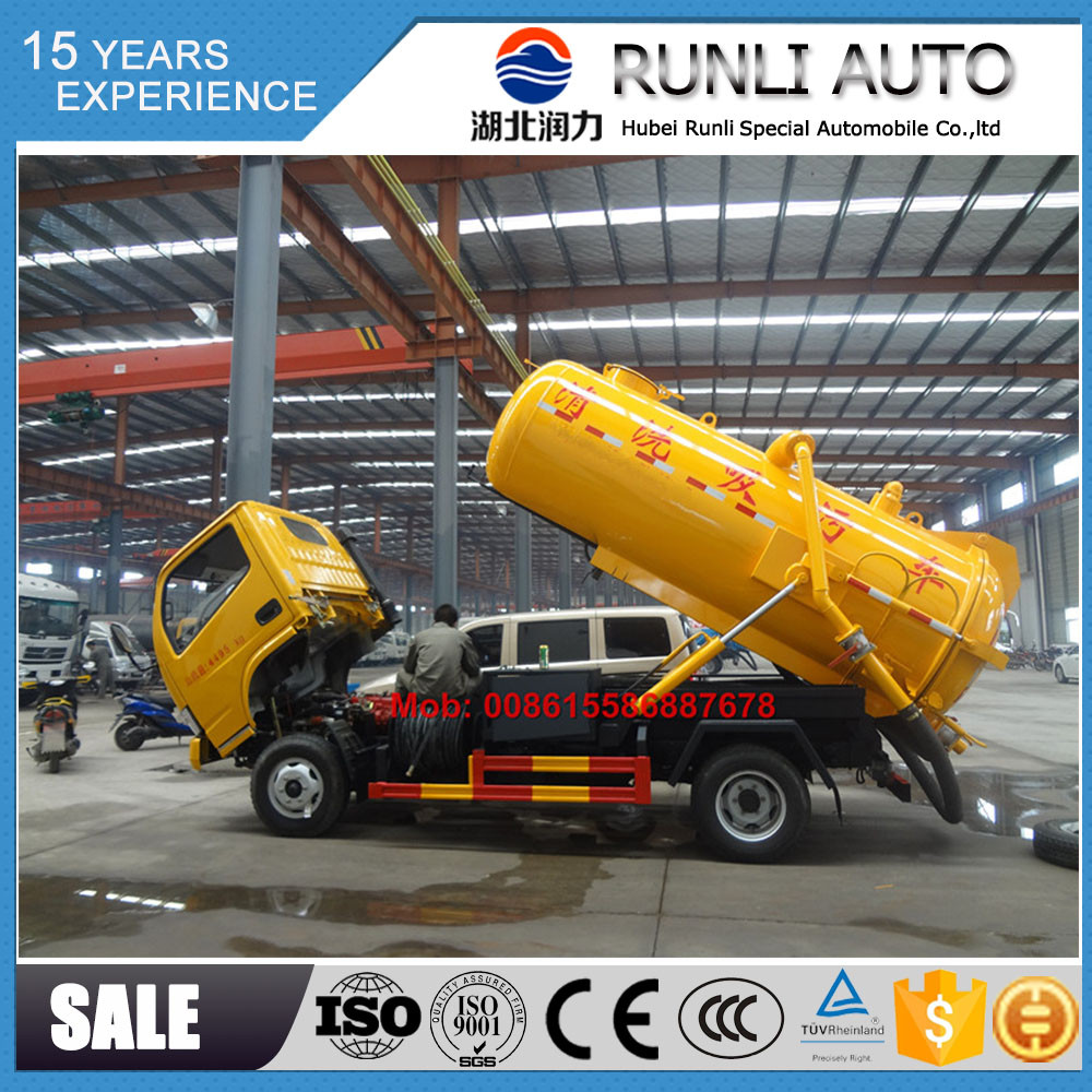 Custom 4000L Septic Tank Truck Sewage Suction Vehicle 4x2 Drive Type 95hp
