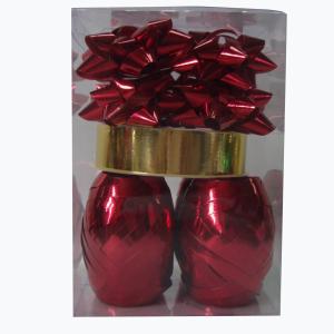 China Embossed Holographic Metallic Gift wrap Ribbon set for Supermarket and chain shops wholesale