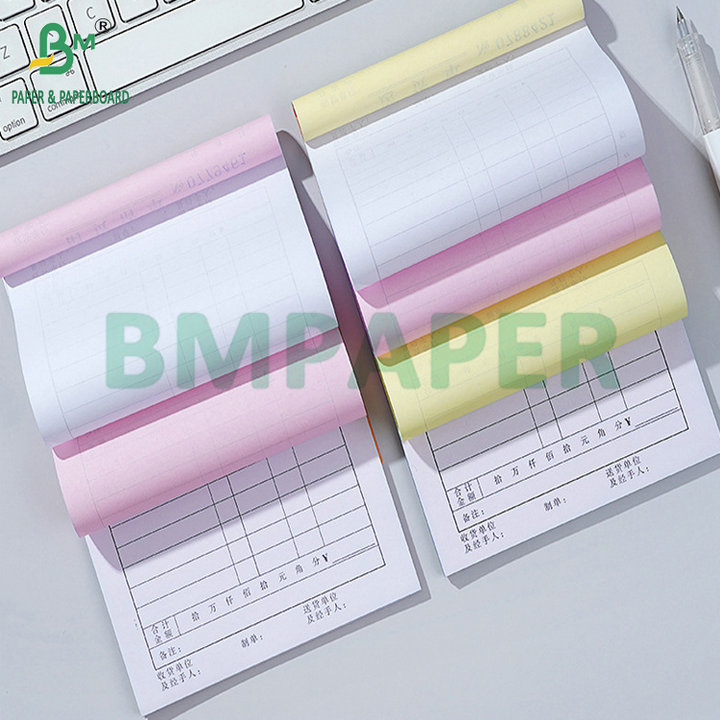 70gsm 75gsm Carbonless Copy Paper Black Blue Image Extended Sheets 8.5x14''