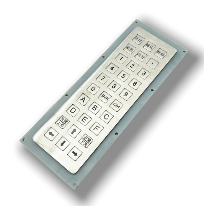 KIOSK IP65 / IK07 Stainless Steel 30 Keys Industrial Numeric Keypad USB waterproof dustproof anti-vandalism Rear Panel Mounted -40℃