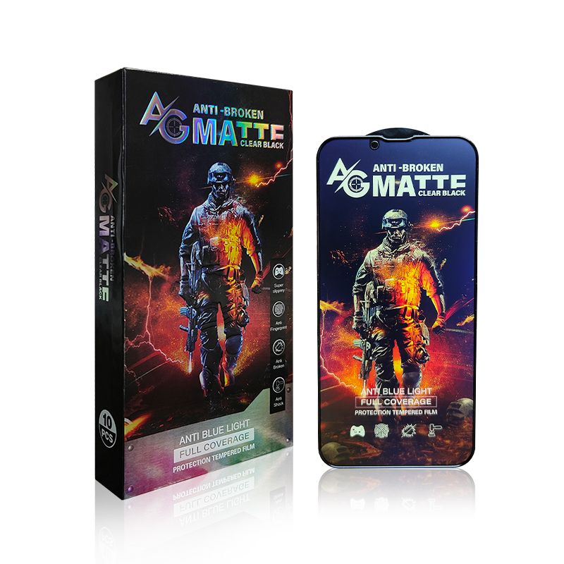 18D Airbag Full Glue 2.5D Glass Screen Protector Anti Blue Purple Light Screen Protector For IPhone Samsung