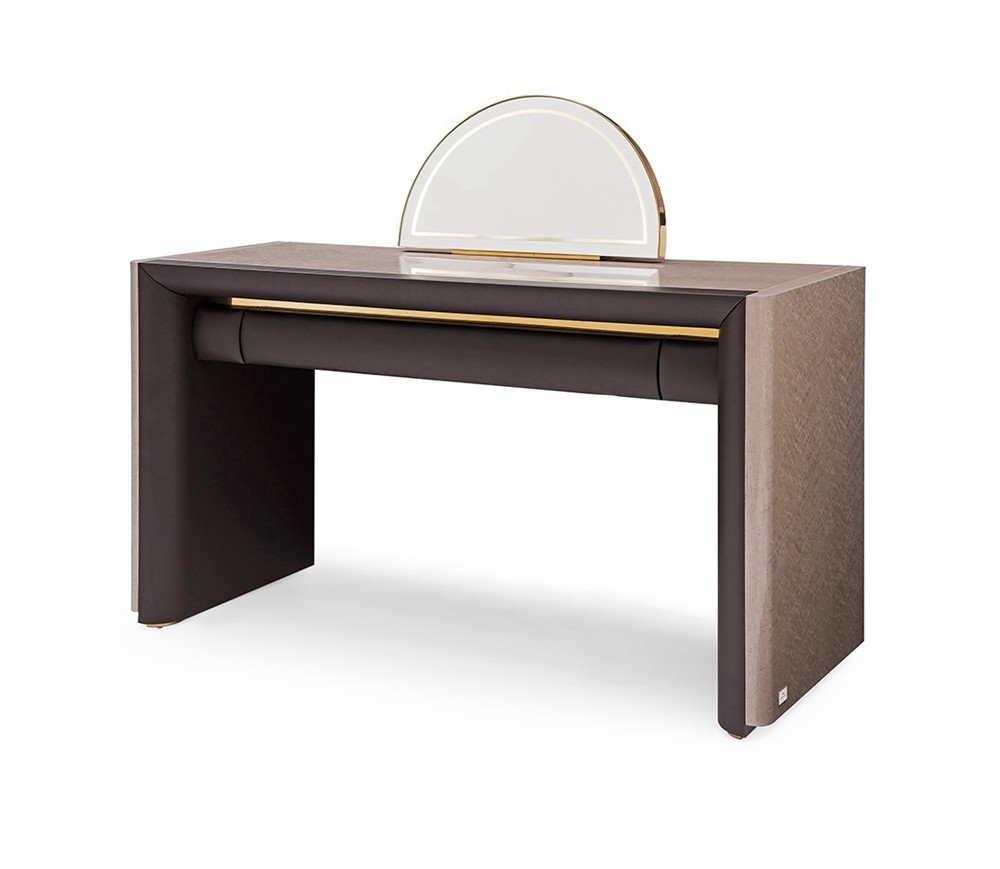 Makeup High End Modern Dressing Table with Small Half Moon Mirror