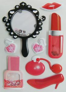 China Red Layered Vintage Toy Stickers Paper Shaker Stickers For Laptops Make Up Style wholesale