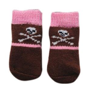 China Custom logo, design cute cotton pet socks with jacquard logo wholesale