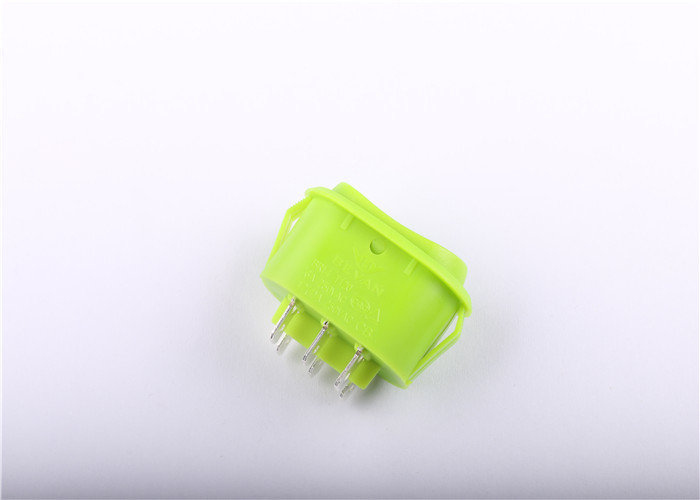 Oval Shaped Green Industrial Rocker Switch , Waterproof On Off On Rocker Switch