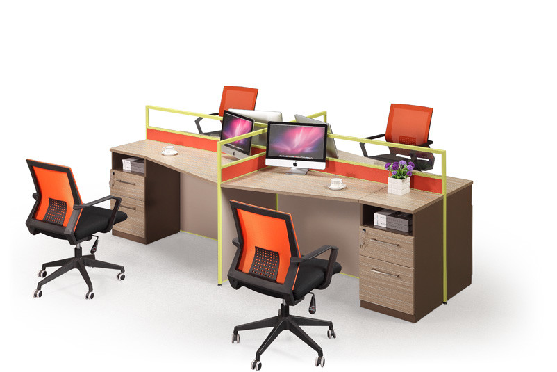 MDF Material Computer Workstation Desk , Commercial Office Workstations Custom Colors
