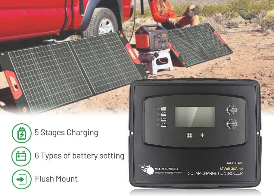 12V 40 Amp PWM Smart Digital Solar Charge Controller For Lead Acid And Lithium Battery