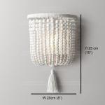 Weathered White wood beads chandelier lighting Pendant bedroom white chandelier
