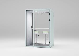China 2 Person Acoustic Office Phone Booths Middle Size Movable Silent Booth With Furniture wholesale