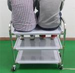 3 Layers Stainless Steel Storage Shelves Hand Trolley Cart Supermarket Equipment