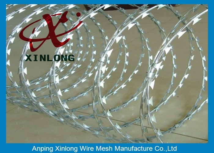 Stainless Steel Razor Blade Wire Concertina Barbed Wire High Tensile Strength Razor Barbed Wire